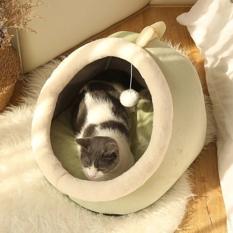 Semi-Enclosed Cat Litter House - Removable & Washable Cat Villa