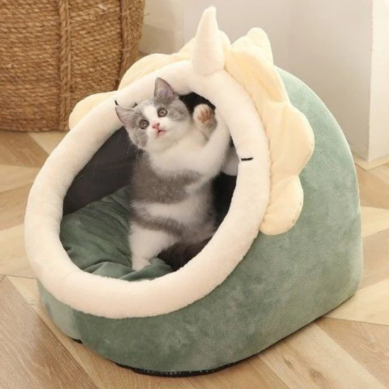 Semi-Enclosed Cat Litter House - Removable & Washable Cat Villa