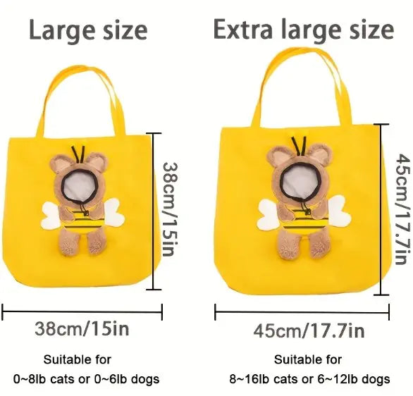 Little Bee Design Pet Carrier - Portable Travel Bag for Small Pets