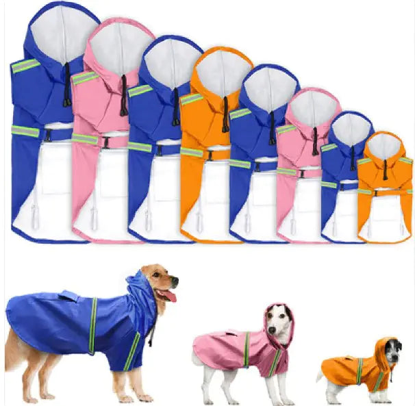 Waterproof Dog Rain Coat - All-Weather Pet Jacket with Hood